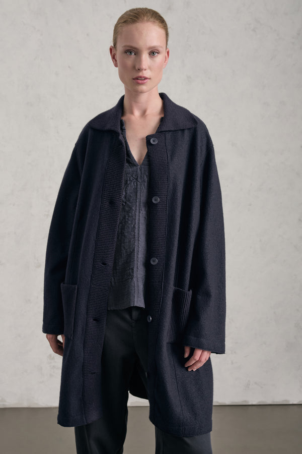 Giacca/cardigan regular fit in panno di lana con inserti in maglia | 1019.CFDTREU305.05