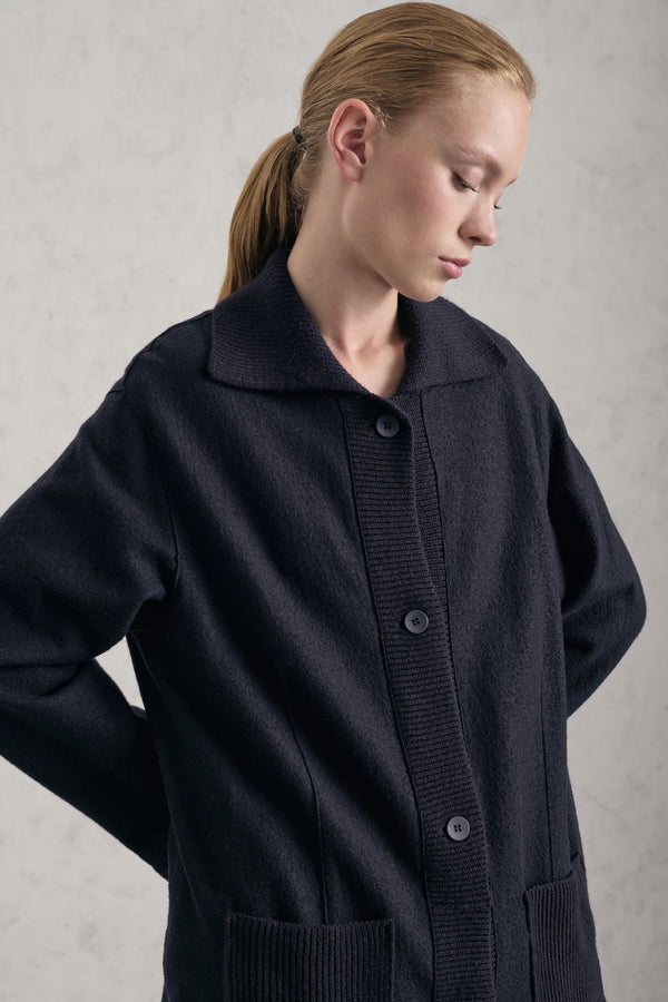 Giacca/cardigan regular fit in panno di lana con inserti in maglia | 1019.CFDTREU305.05