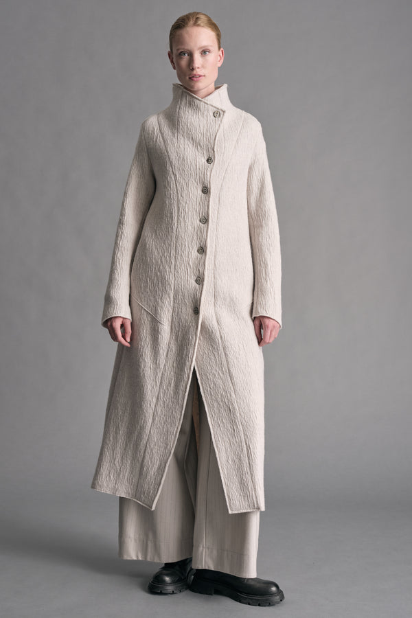 Langer Strickmantel mit schmaler Passform aus Boiled Wool | 1019.CFDTREX332.01