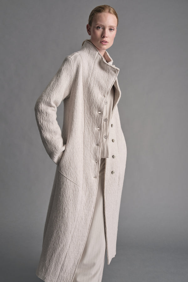 Langer Strickmantel mit schmaler Passform aus Boiled Wool | 1019.CFDTREX332.01