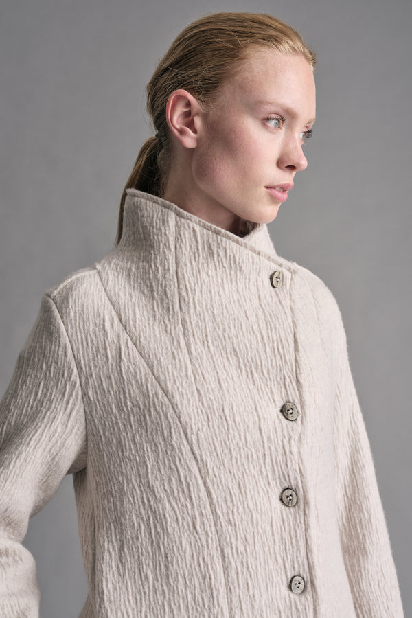Langer Strickmantel mit schmaler Passform aus Boiled Wool | 1019.CFDTREX332.01