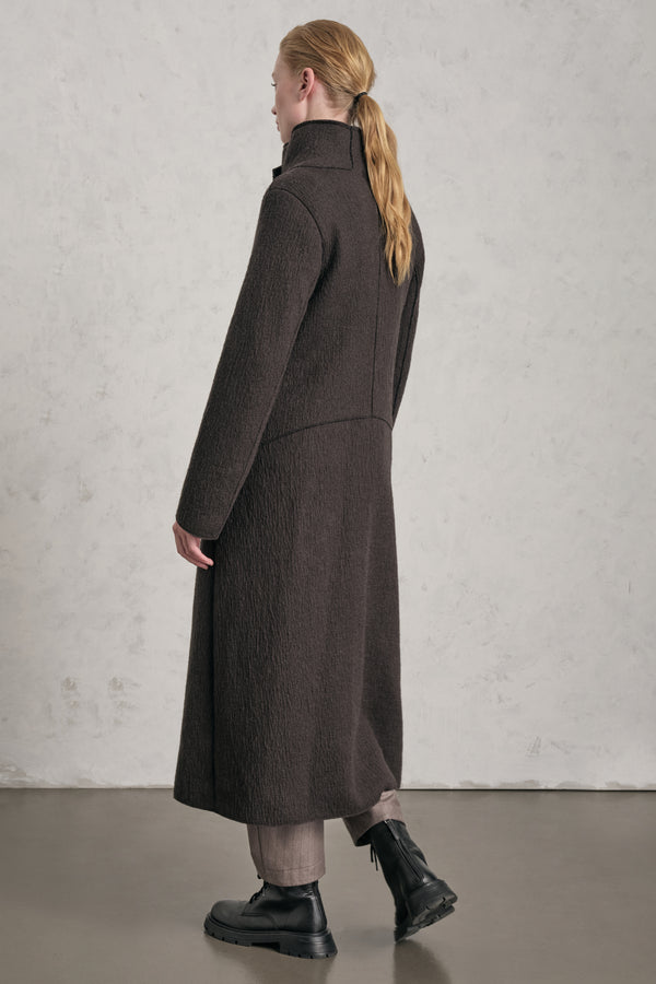 Langer Strickmantel mit schmaler Passform aus Boiled Wool | 1019.CFDTREX332.06