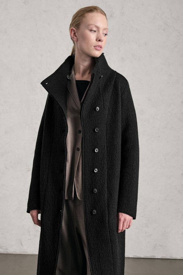 Cappotto lungo slim fit in maglia di lana cotta | 1019.CFDTREX332.10