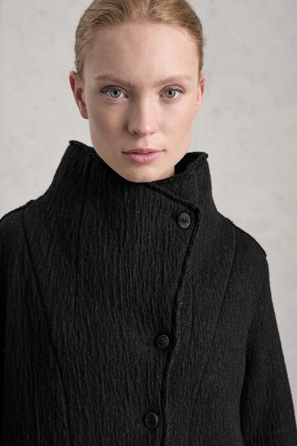 Cappotto lungo slim fit in maglia di lana cotta | 1019.CFDTREX332.10
