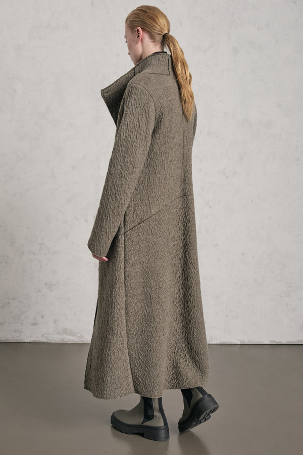 Cappotto lungo slim fit in maglia di lana cotta | 1019.CFDTREX332.14
