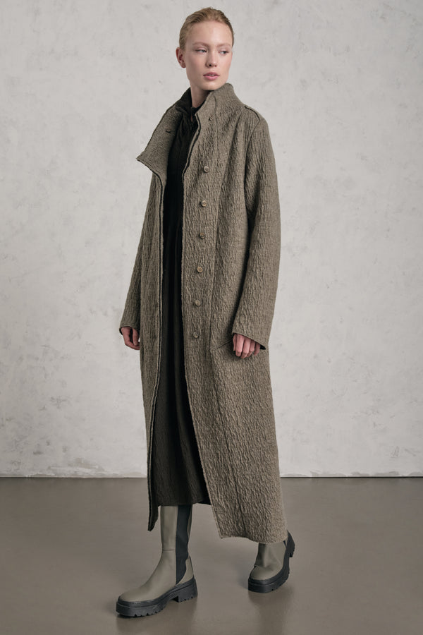Cappotto lungo slim fit in maglia di lana cotta | 1019.CFDTREX332.14