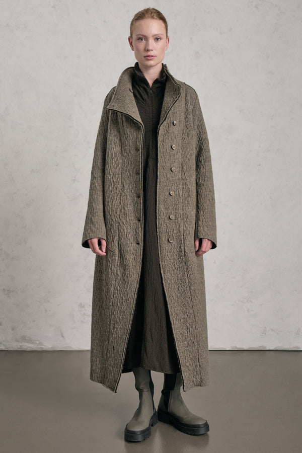 Cappotto lungo slim fit in maglia di lana cotta | 1019.CFDTREX332.14