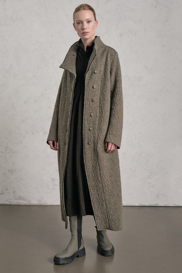 Cappotto lungo slim fit in maglia di lana cotta | 1019.CFDTREX332.14