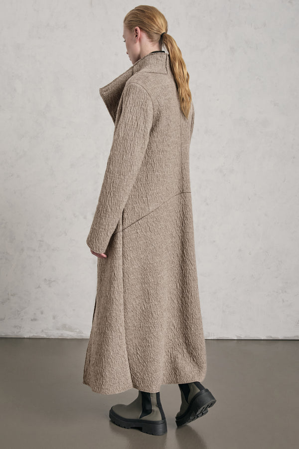 Langer Strickmantel mit schmaler Passform aus Boiled Wool | 1019.CFDTREX332.31