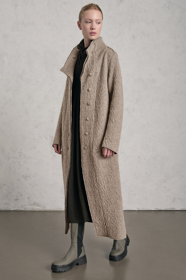 Langer Strickmantel mit schmaler Passform aus Boiled Wool | 1019.CFDTREX332.31