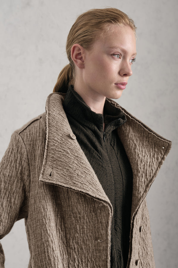 Langer Strickmantel mit schmaler Passform aus Boiled Wool | 1019.CFDTREX332.31