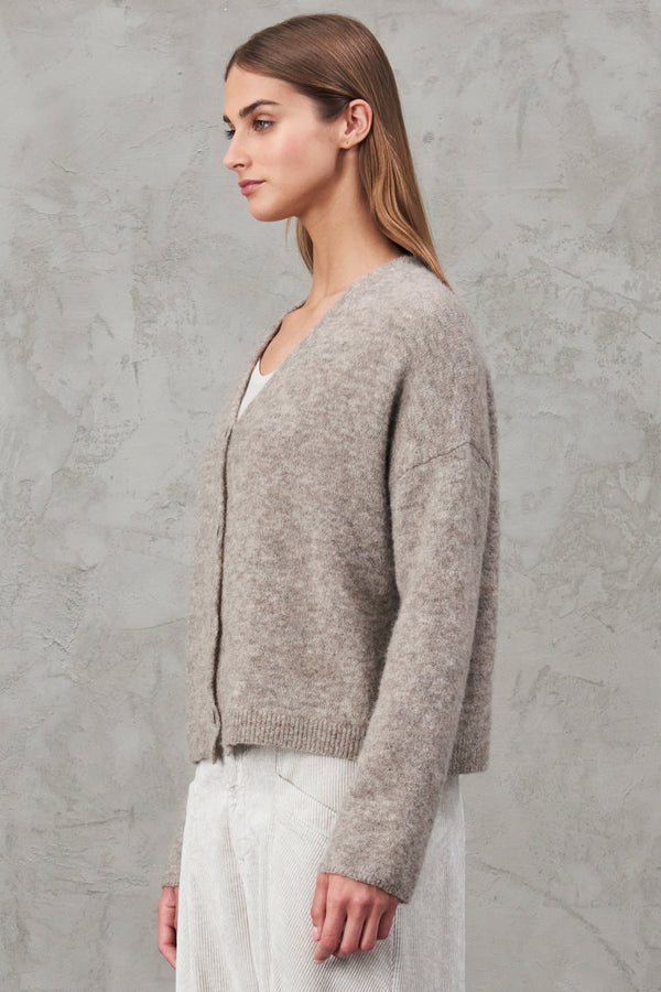 Alpaca and wool cardigan. oval horn buttons | 1010.CFDTRV12470.21