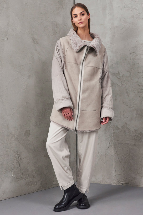 Long sheepskin jacket and bleached wool with padded nylon inserts | 1010.CFDTRV4392.21