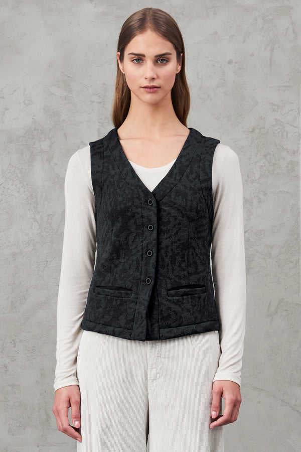Jacquard wool and alpaca blend knit vest | 1010.CFDTRV6412.10