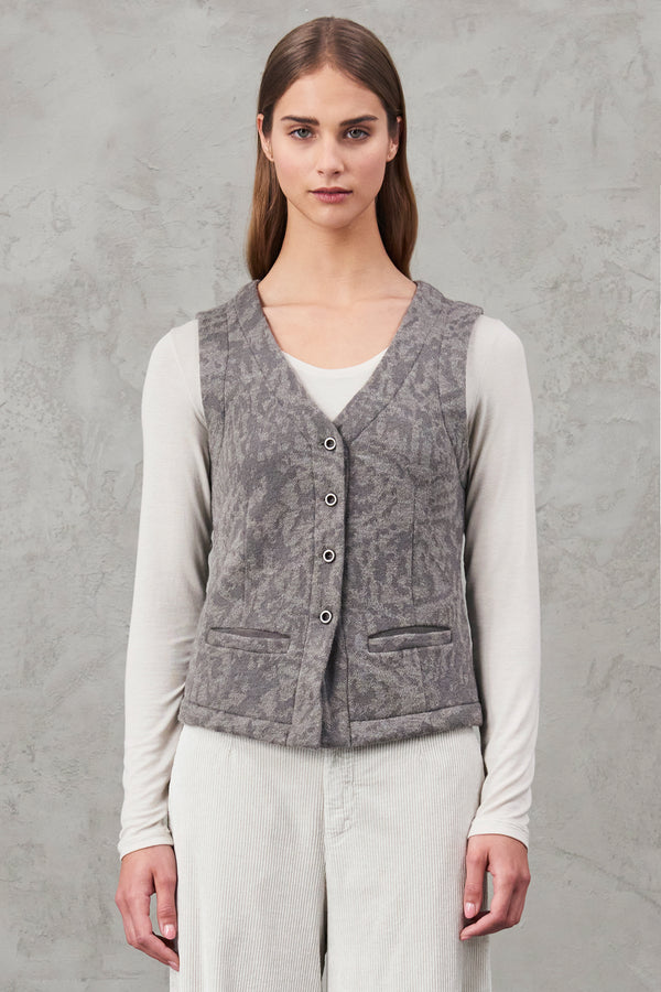 Jacquard wool and alpaca blend knit vest | 1010.CFDTRV6412.31