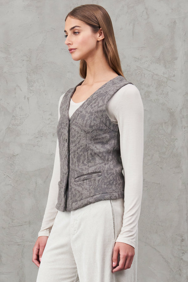 Jacquard wool and alpaca blend knit vest | 1010.CFDTRV6412.31