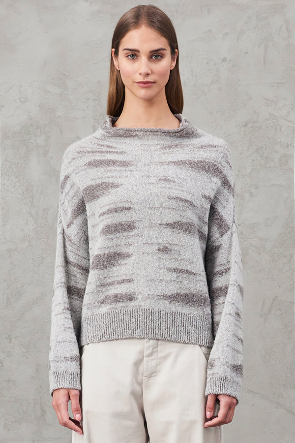 Jacquard wool blend comfort fit turtleneck knit | 1010.CFDTRV8432.31