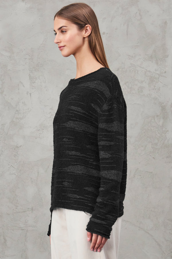 Jacquard wool blend comfort fit boat neck knit | 1010.CFDTRV8433.10
