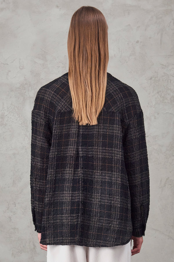 Comfort fit shirt in checked wool blend gauze | 1010.CFDTRVN230.14