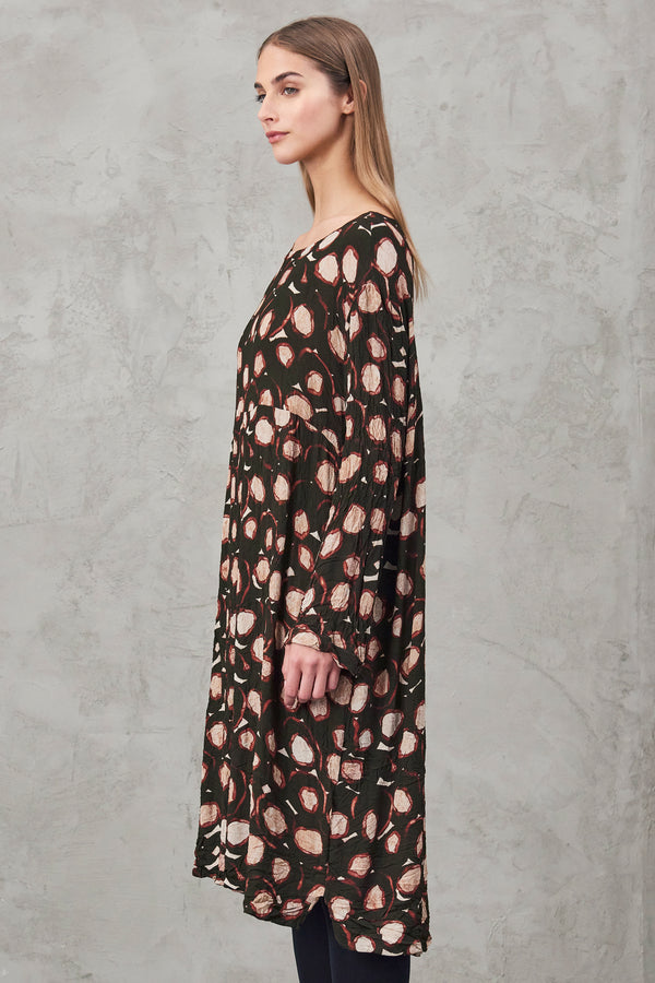 Kleid mit taschen aus viskose mit allover-print im krepplook | 1010.CFDTRVO243C.06