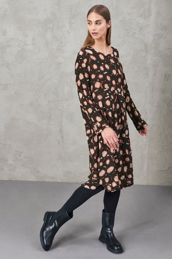 Kleid mit taschen aus viskose mit allover-print im krepplook | 1010.CFDTRVO243C.06