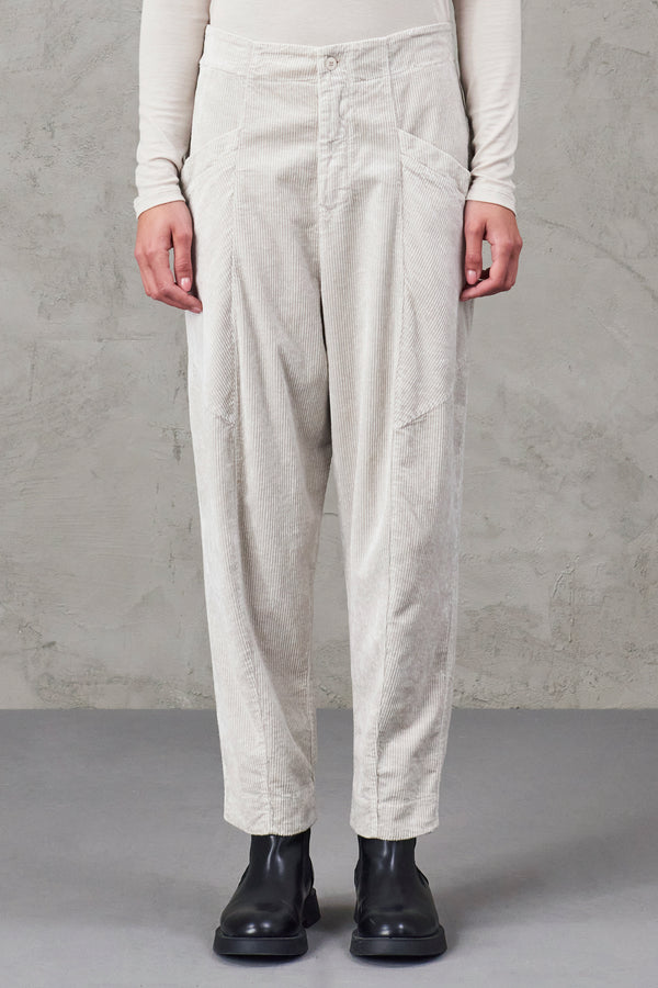 Low crotch cargo pant in stretch cotton and viscose corduroy | 1010.CFDTRVQ263.01