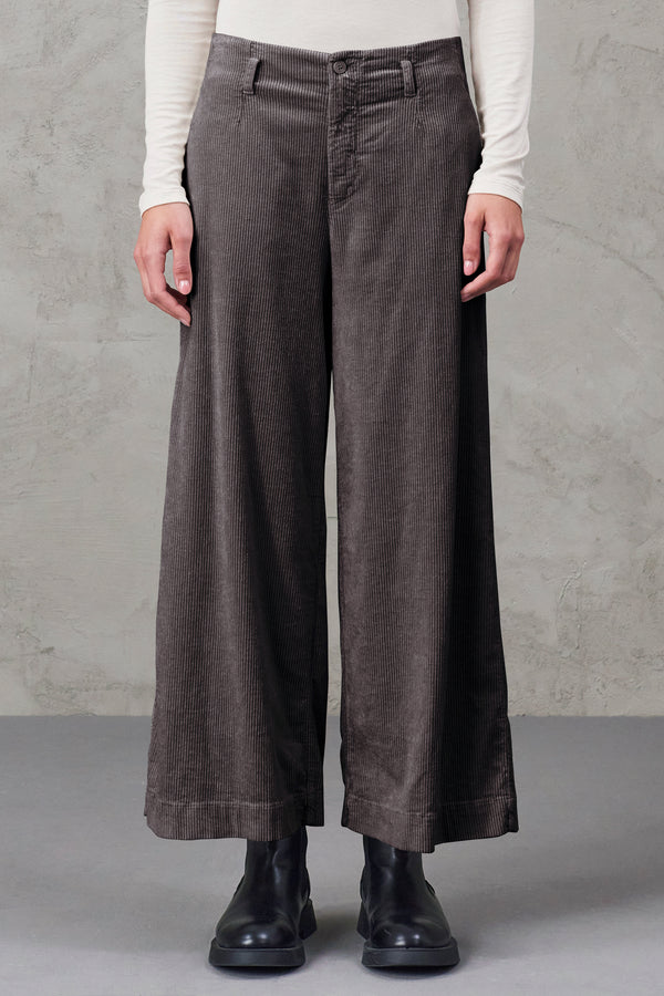 Pantalon cargo à jambes amples en velours côtelé de viscose et coton extensible | 1010.CFDTRVQ264.31