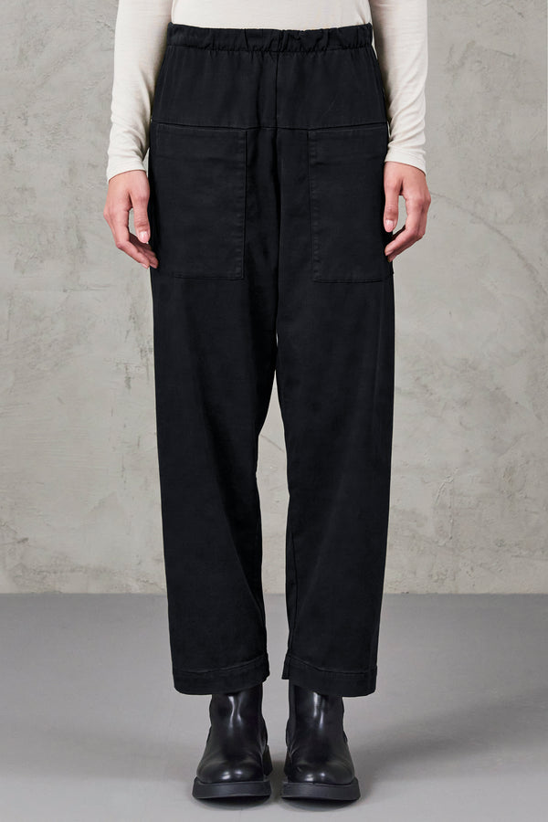 Comfort fit pant with front pockets in viscose and cotton stretch. elastic waist | 1010.CFDTRVR273.10