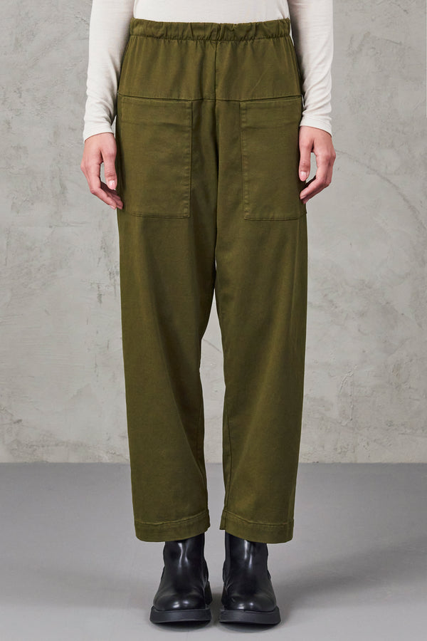 Comfort fit pant with front pockets in viscose and cotton stretch. elastic waist | 1010.CFDTRVR273.14