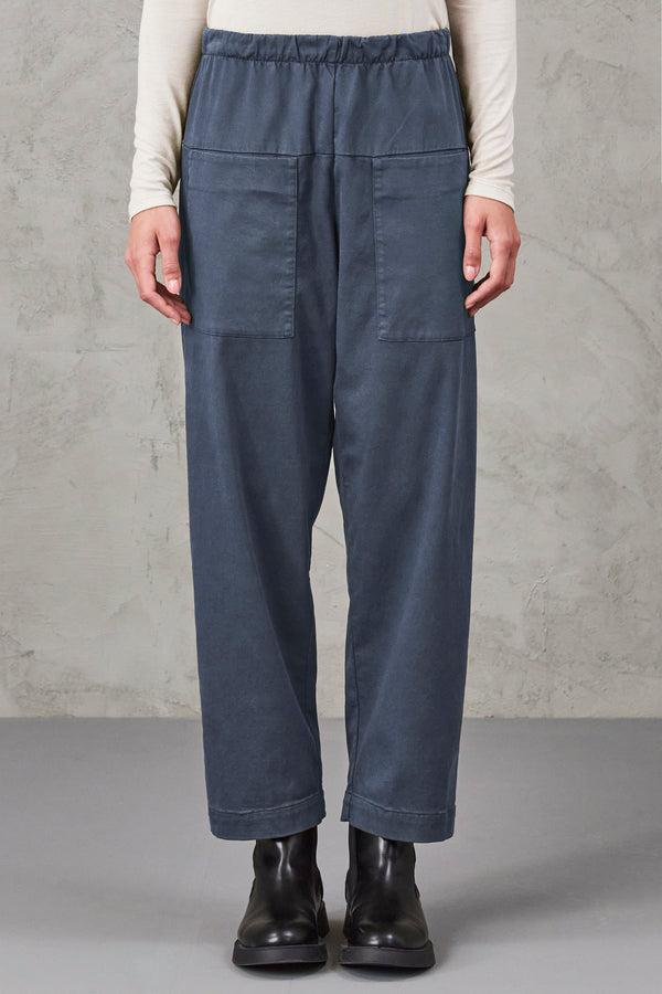 Comfort fit pant with front pockets in viscose and cotton stretch. elastic waist | 1010.CFDTRVR273.15