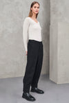 Comfort fit and low crotch pant  in boiled wool | 1010.CFDTRVU300.10