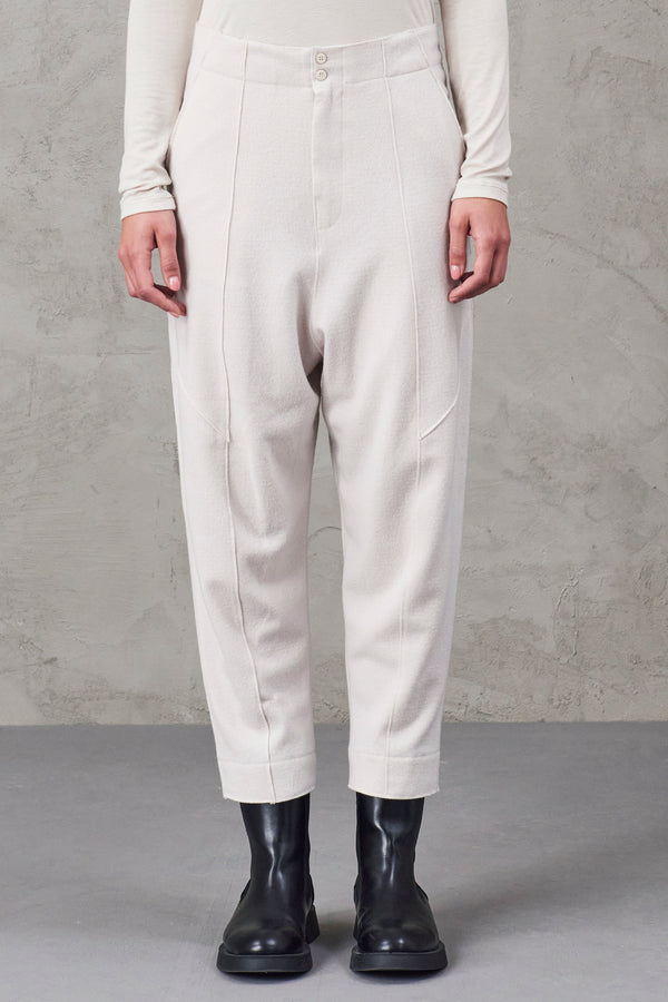 Pantalone comfort fit e cavallo basso in maglia di lana cotta | 1010.CFDTRVU300.01