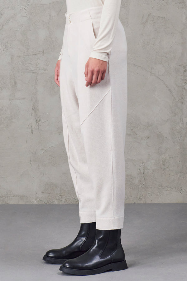 Pantalon coupe confort à taille basse en maille de laine bouillie | 1010.CFDTRVU300.01