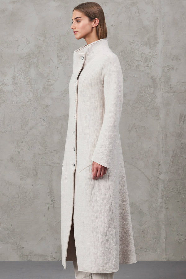 Cappotto lungo slim fit in maglia di lana cotta | 1010.CFDTRVX332.01
