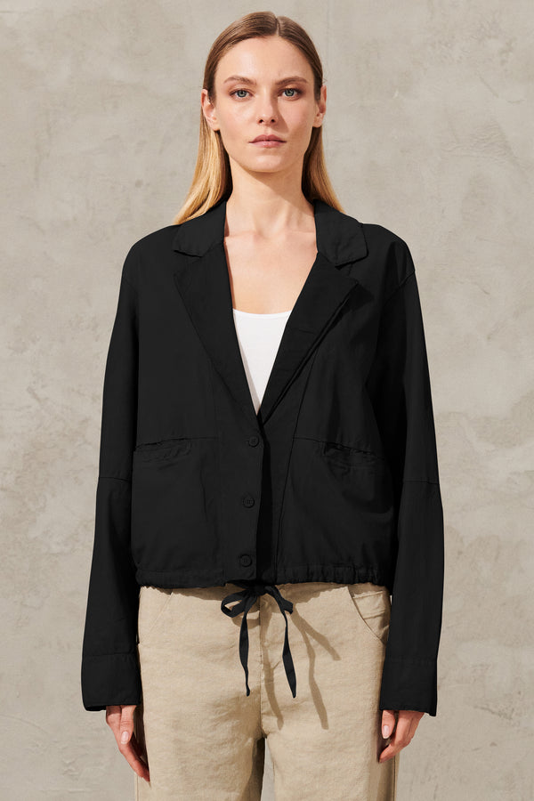Jacket in lambskin with raw finishing and linen inserts | 1011.CFDTRW2372.10