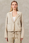 Jacket in lambskin with raw finishing and linen inserts | 1011.CFDTRW2372.21
