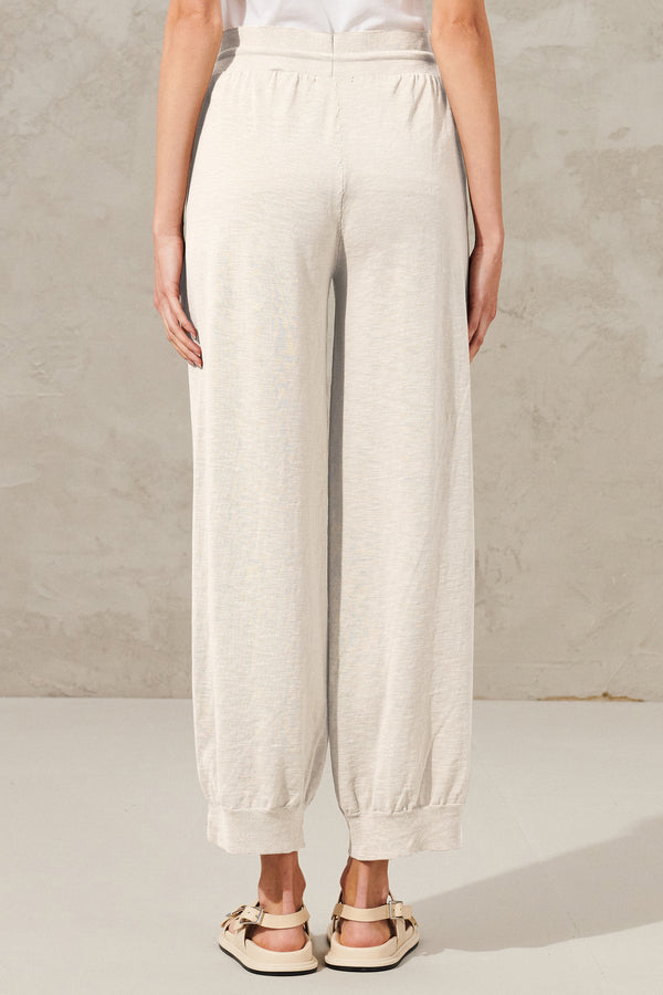 Pantalon coupe confort avec coulisse en maille de coton flammé | 1011.CFDTRW5404.01
