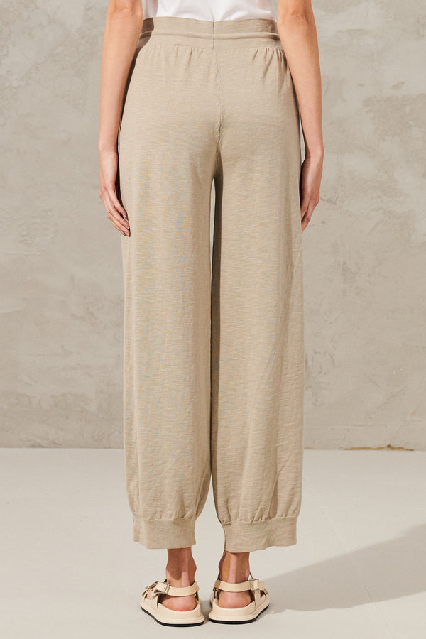 Pantalon coupe confort avec coulisse en maille de coton flammé | 1011.CFDTRW5404.21