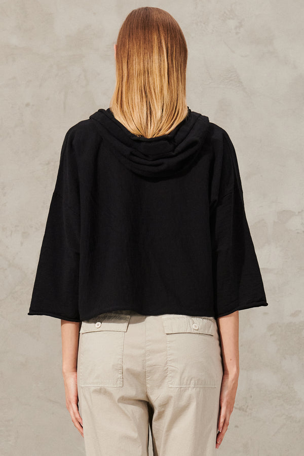Hooded jacket in slub cotton knit | 1011.CFDTRW5405.10