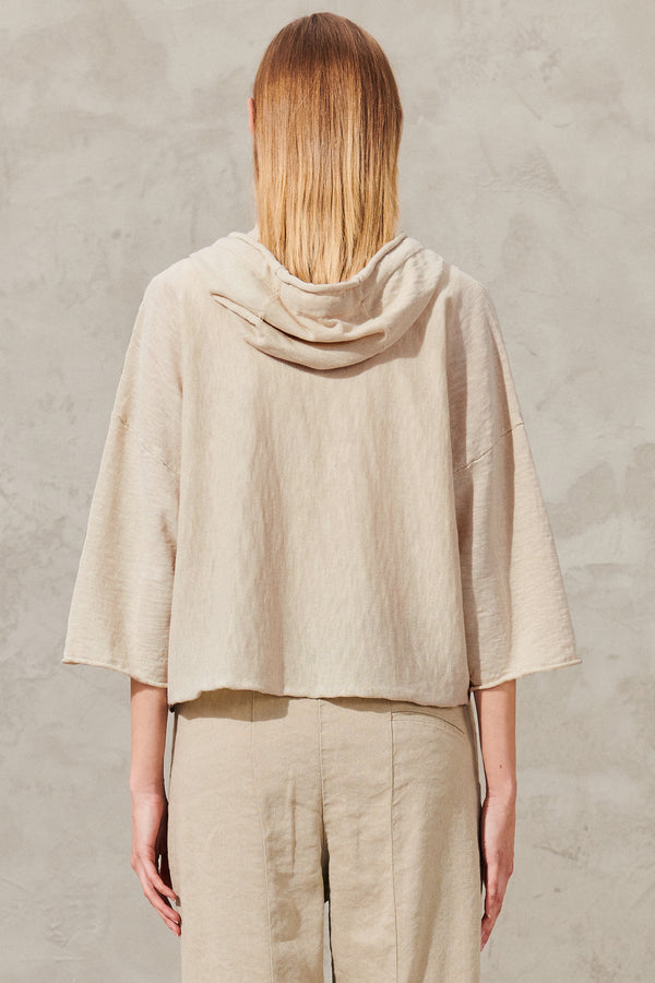Hooded jacket in slub cotton knit | 1011.CFDTRW5405.21