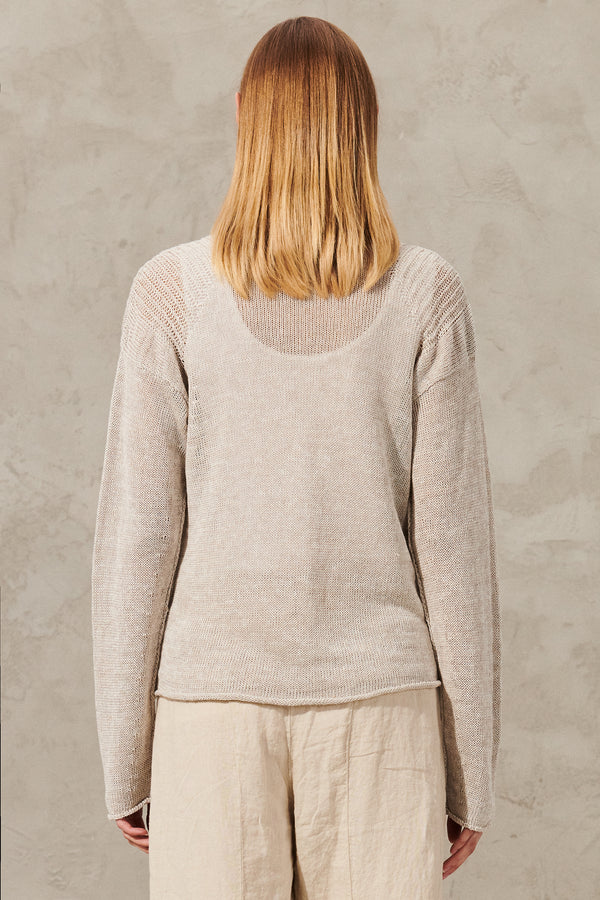 Cardigan in linen and cotton knit | 1011.CFDTRW9442.121
