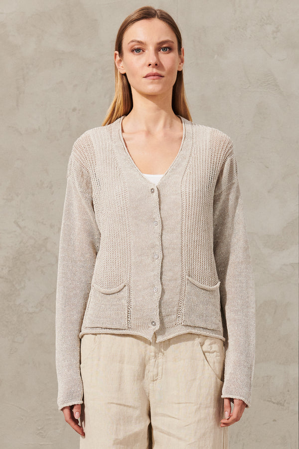 Cardigan in maglia di lino e cotone | 1011.CFDTRW9442.121