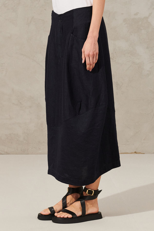 Skirt in linen and cotton micro-pattern | 1011.CFDTRWB113.05