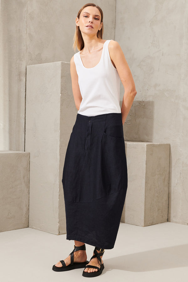 Skirt in linen and cotton micro-pattern | 1011.CFDTRWB113.05