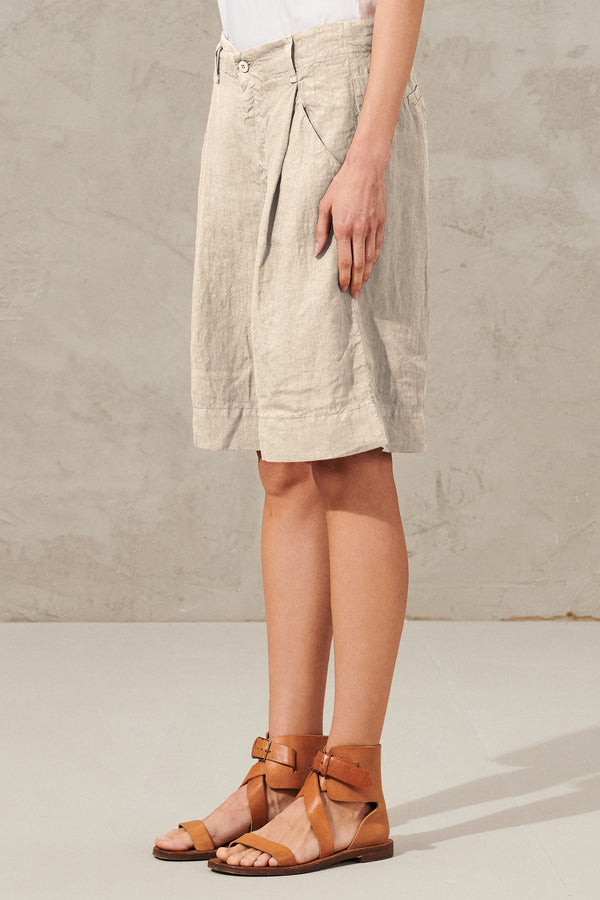 Comfort fit linen bermuda shorts | 1011.CFDTRWD133.21