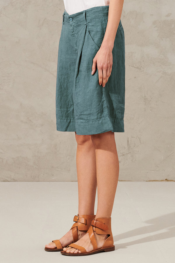 Comfort fit linen bermuda shorts | 1011.CFDTRWD133.25