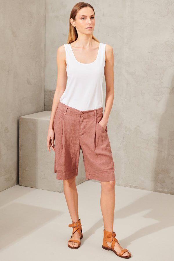 Comfort fit linen bermuda shorts | 1011.CFDTRWD133.07
