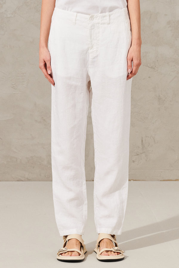 Regular fit linen trousers | 1011.CFDTRWD138.00