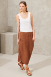 Linen skirt with pockets and back slit | 1011.CFDTRWD139.03