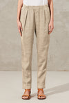 Pantalon coupe droite en lin et viscose extensibles avec taille élastique | 1011.CFDTRWF152.21